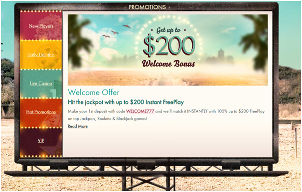 777 Casino bonus offers