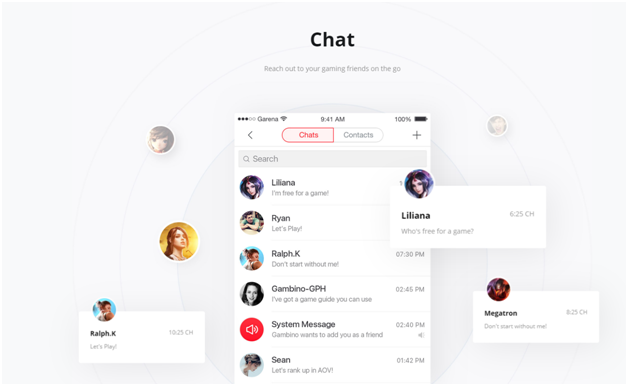Garena App Chat Feature