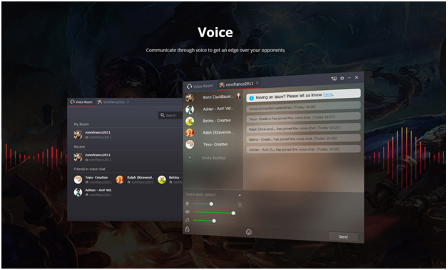 Garena voice game features