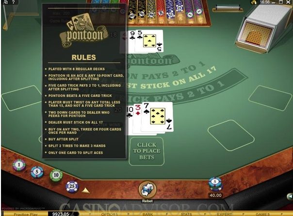 How to play Microgaming Pontoon Gold