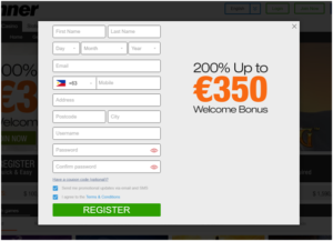 Register at online casino Philippines